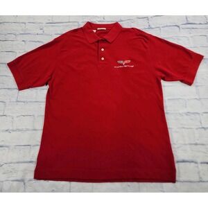 Corvette Cutter Buck MENS XL National Corvette Museum Polo Shirt Red CB VINTAGE